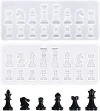 Resin Casting Molds Set, 2Pcs 3D Chess Clear Silicone Mold