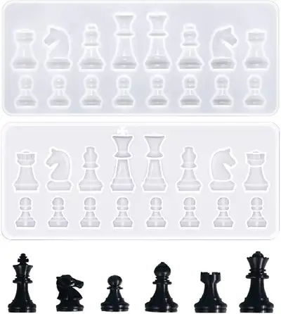 Resin Casting Molds Set, 2Pcs 3D Chess Clear Silicone Mold, View more