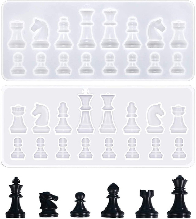 Resin Casting Molds Set, 2Pcs 3D Chess Clear Silicone Mold in Hobbies & Crafts in Burnaby/New Westminster