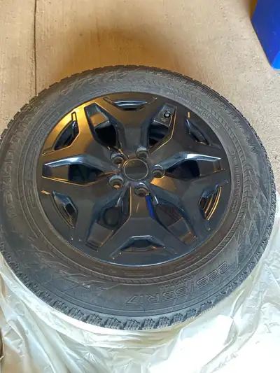 17” Nokian R3 SUV Winter Tires with Black Alloy Wheels. Size 225/65R17 Current thread measurement of...