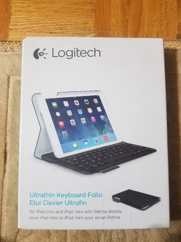 New Logitech Ultrathin Keyboard Folio for Ipad Mini and Ipad Min in iPads & Tablets in Mississauga / Peel Region