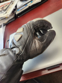 Motorcycle Leather padded gloves, black/grey size L - XXL