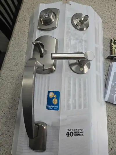 Schlage f60 entrance handle set,satin nickle, View more