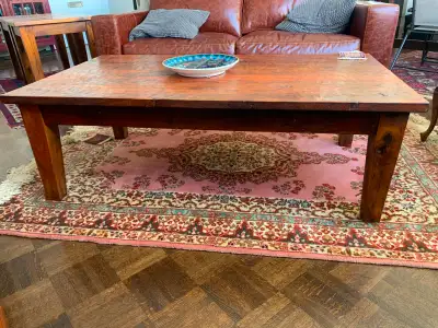 Solid wood coffee table and matching end tables, View more