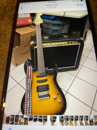 Guitar with amp speaker 