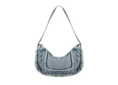 Retro Denim Shoulder Bag Washed Hobo, Blue Denim, View more