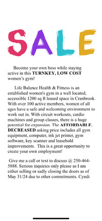 Turnkey gym for sale