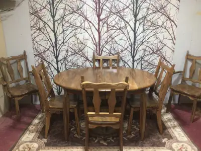 Refinished Table & 6 Chairs, View more