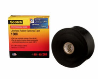 Scotch 3M Linerless Rubber Splicing  BK Tape 130C 1"x30'x0.03"
