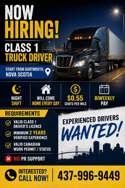 Class 1 Driver Wanted, View more