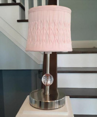 Vintage chrome & fabric pink boudoir lamp