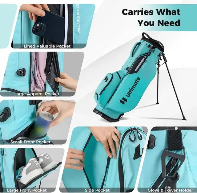 New Golf Stand Bag 8-Way Golf Bag with 5 Pockets Rain Hood556568155522355201