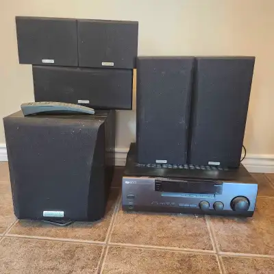 kenwood surround sound receiver and speakers, View more