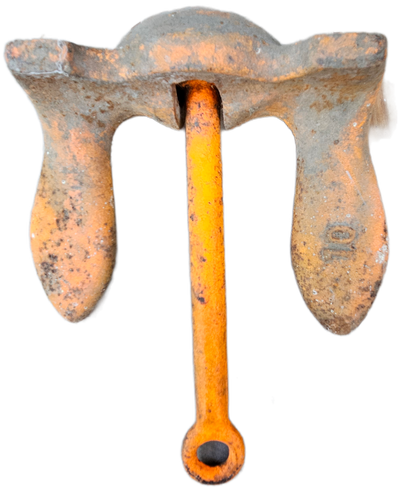 VINTAGE CAST IRON ANCHOR ORANGE BOAT, View more