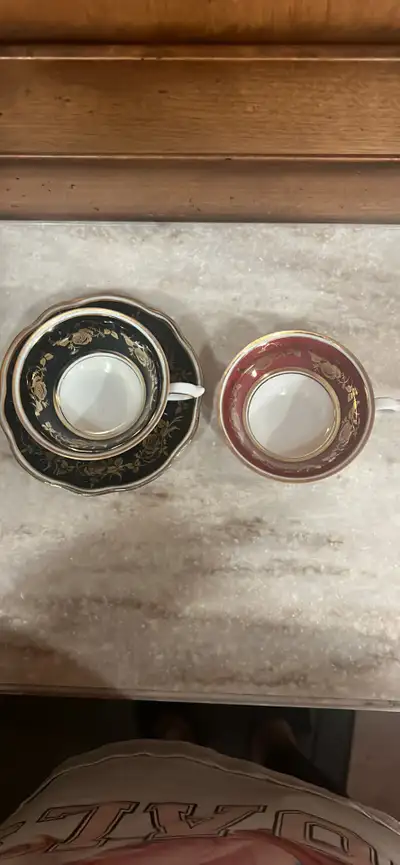 Vintage Schwarzenhammer Bavaria Teacup Black& Saucer & Red cup, View more