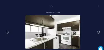 Appartement à louer 4 1/2 très lumineux situé près de tout à St Nicolas, levis. Stationnement intéri...