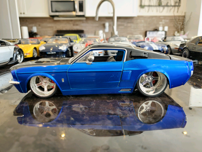 Jada Bigtime Muscle 1967 Shelby GT500KR Chrome Blue No Box Model Car BBR ERTL American Muscle Exoto...