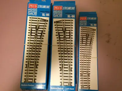 Pricing as marked. All items are brand new. A) Peco Track Scale Code 100 All items=$280 Peco Streaml...
