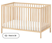 Ikea SNIGLAR Crib with mattress