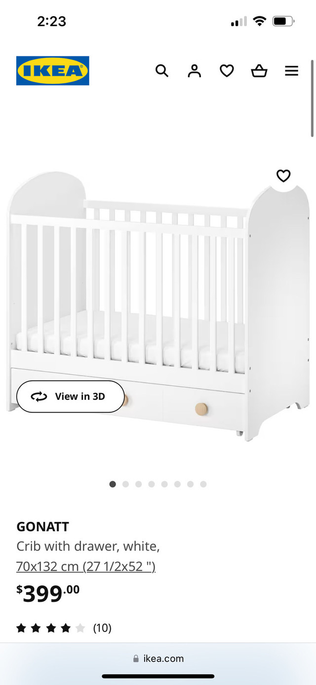 IKEA GONATT Crib + Mattress in Cribs in Calgary - Image 2