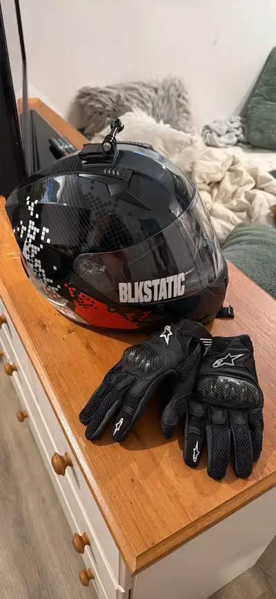 BFR M helmet with Alpinestar carbon fiber gloves , View more