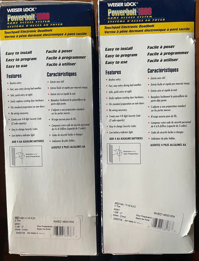 2 Weiser Lock Powerbolt 1000 Deadbolts in Security Systems in Edmonton - Image 4