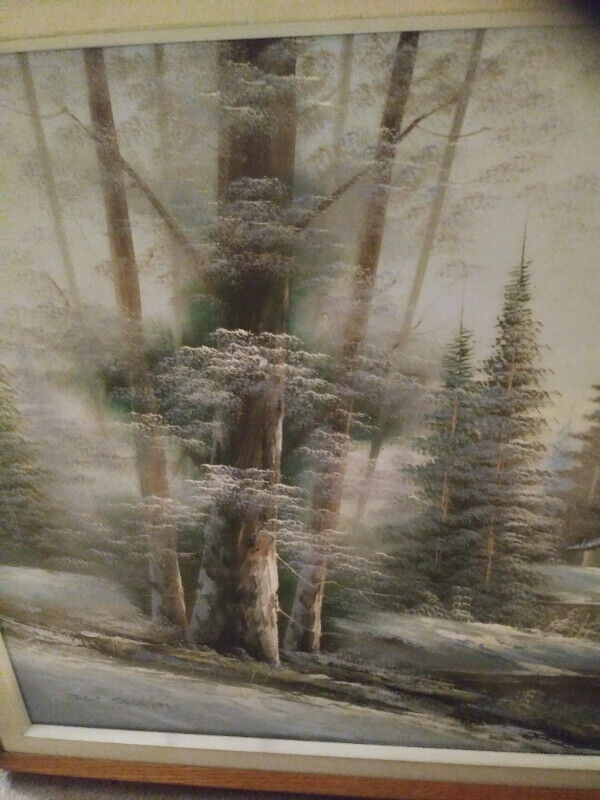 Vintage Canadian Artist Jay Collins oil painting.  53" X 29" in Arts & Collectibles in Oshawa / Durham Region - Image 3