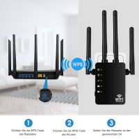 1200Mbps WiFi Extender Range Repeater Aigital Upgraded Wireless