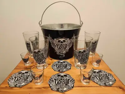 All 13 pieces are in very good condition. You will receive the following 1 metal ice bucket 4 pilsne...