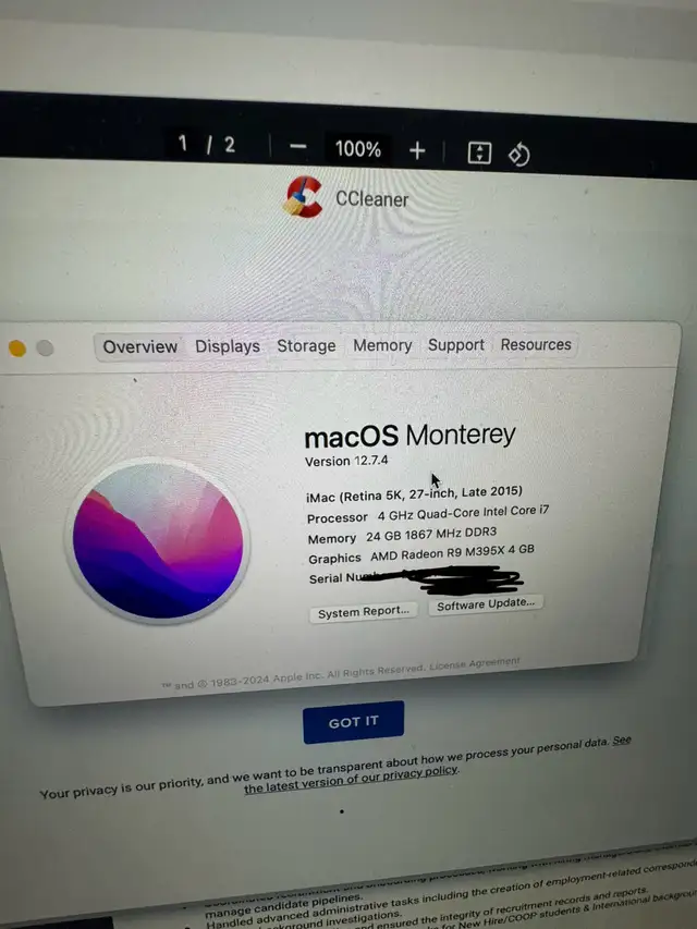 Apple iMac 27 inch, Late 2015, 5k display, 500gb ssd, 24 gb RAM in Desktop Computers in Markham / York Region - Image 3