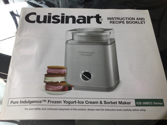 CUISINART Machine FROZEN YOGURT SORBET ICE CREAM MAKER in Processors, Blenders & Juicers in City of Toronto