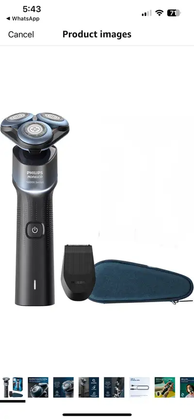 Brand new display unit no box Philips Norelco Shaver 5000X, Rechargeable Wet & Dry Shaver with Preci...