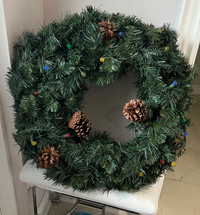 Used like new Christmas Door Wreath 
