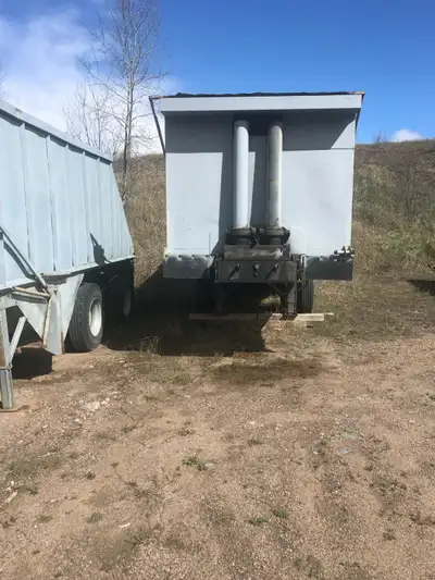 22 foot trailer. Very sturdy, has two loft cylinders in the front. Will basically go where a tri-axl...