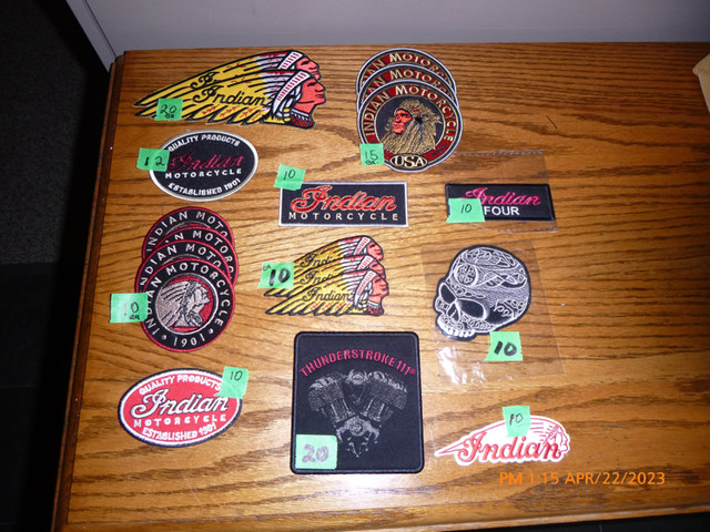 INDIAN MOTORCYCLE CAP AND PATCHES in Arts & Collectibles in North Bay