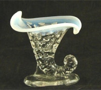 Fenton French Opalescent Cornucopia Mini Vase
