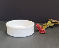 Milk glass wine bottle coaster