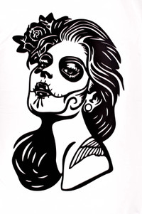 Custom Metal Sugar Skull Day of the Dead Girl Wall Art