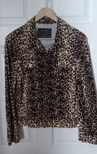 GUESS LEOPARD JEAN JACKET STYLE NEW