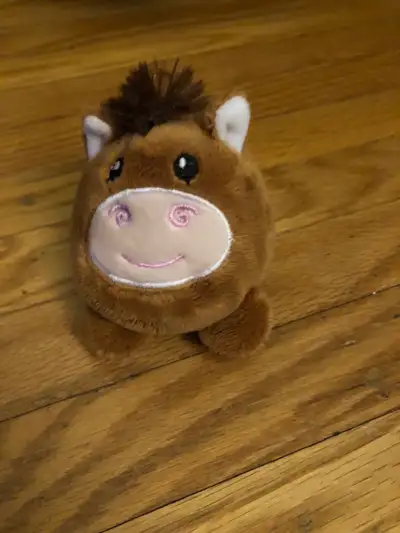 This cute, round, and cuddly plush horse is looking for a new home. It's in good used condition and...