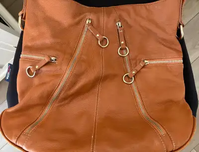 Aqua Madonna Genuine Leather Tote Bag in Excellent Condition, View more