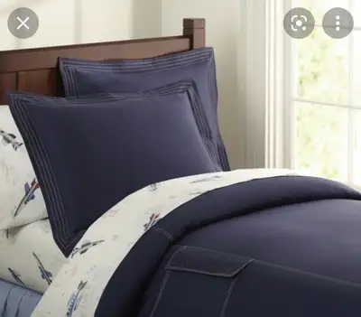 Pottery Barn Kids Navy blue Duvet cover and pillow sham, View more