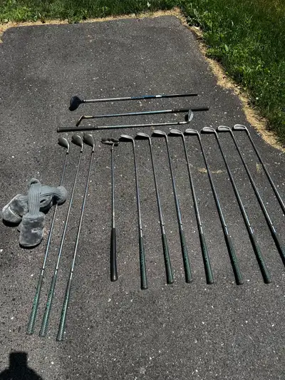 Golf clubs and bag, View more
