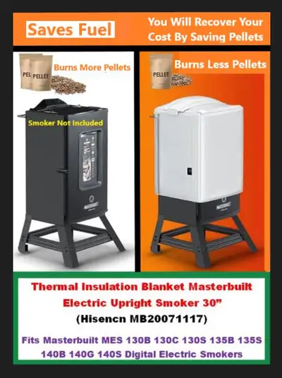 (NEW) THERMAL INSULATION BLANKET Masterbuilt Upright Smoker 30", View more