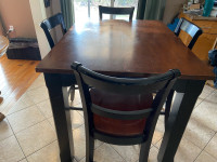 Solid Wood Bar Height Kitchen Table