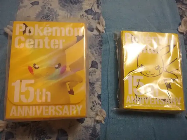 Pokemon 15th Anniversary deck box and sleeves, SEALED! in Toys & Games in Edmonton - Image 2
