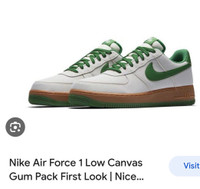Nike Air Force one 1 canvas gum pack green 8.5 men’s shoes $375 