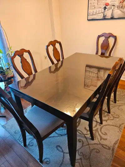 Dining table with 6 chairs, View more