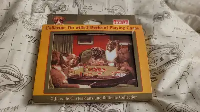 vintage hoyle usa playing card in tin box, View more