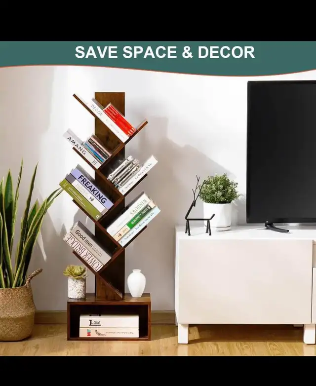 Yoobure Tree Bookshelf - 6 Shelf Retro Floor Standing Bookcase,  in Bookcases & Shelving Units in Hamilton - Image 5